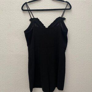 BA&SH Black Lady Jumpshort Spaghetti Strap Ruffle Bodice Playsuit Romper Size 10
